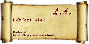 Lóczi Alex névjegykártya